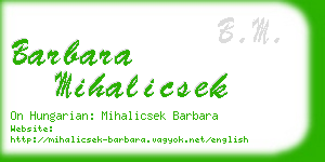 barbara mihalicsek business card